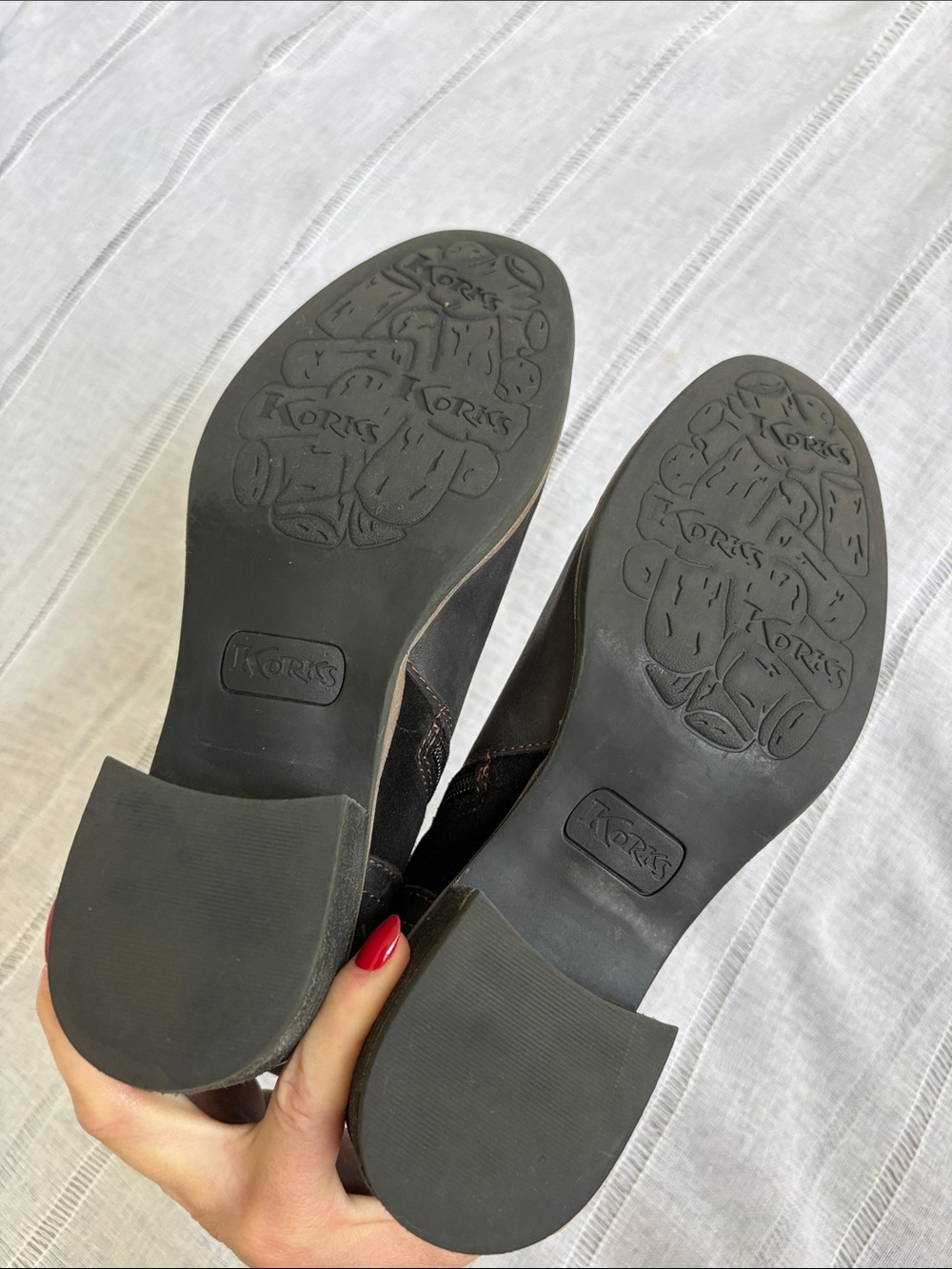 Korks Black Leather and Suede Ankle Booties - Picture 5 of 12